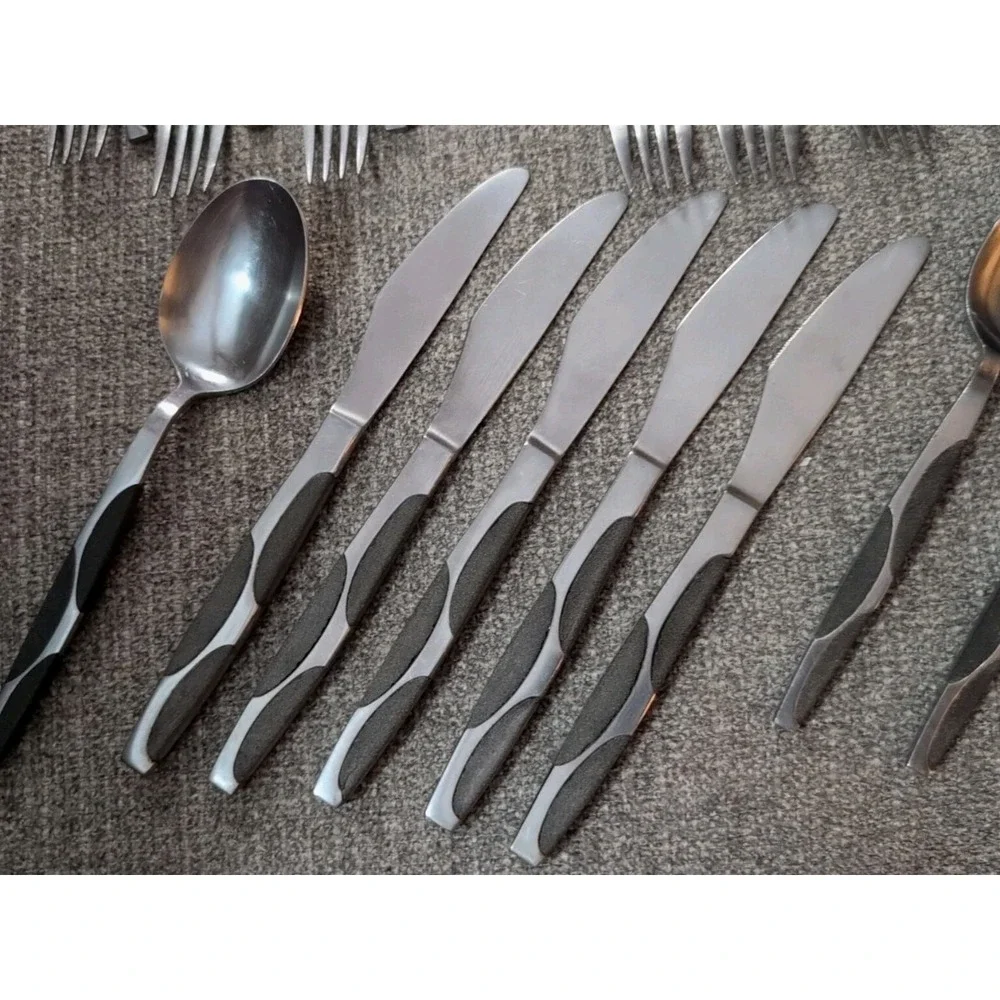 Night & Day Vintage‎ Stainless Flatware Set Atomic Japan  Mid-Century 1950s 60s